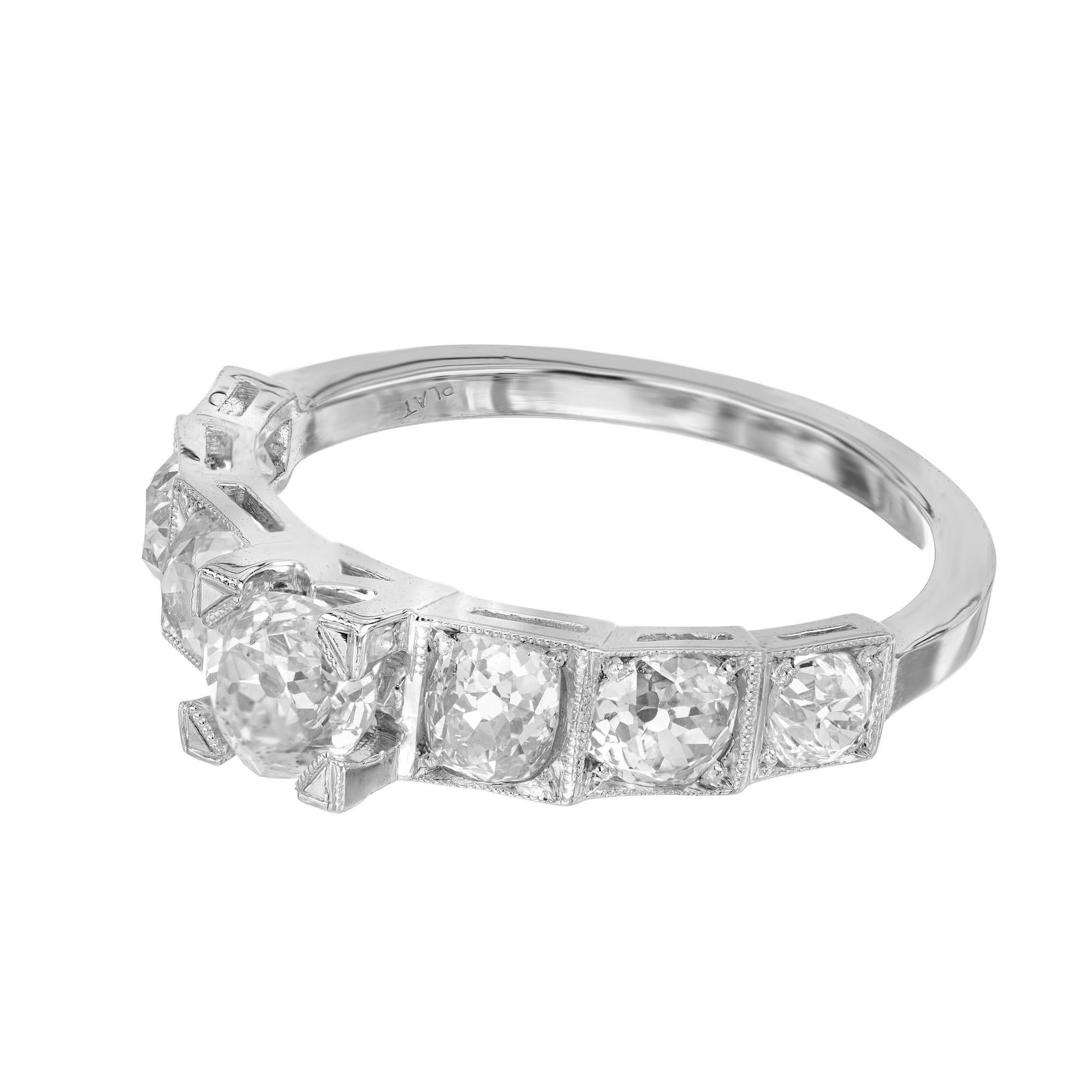Old Mine Cut Peter Suchy 1.82 Carat Old Mine Diamond Platinum Engagement Ring For Sale