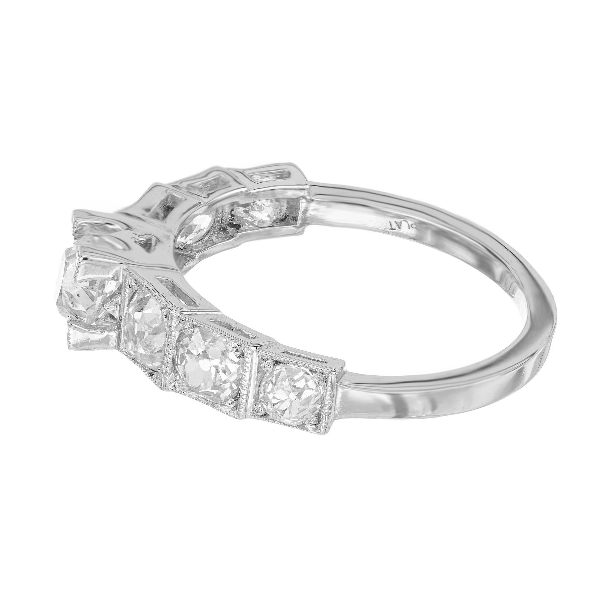 Peter Suchy 1.82 Carat Old Mine Diamond Platinum Engagement Ring In New Condition For Sale In Stamford, CT