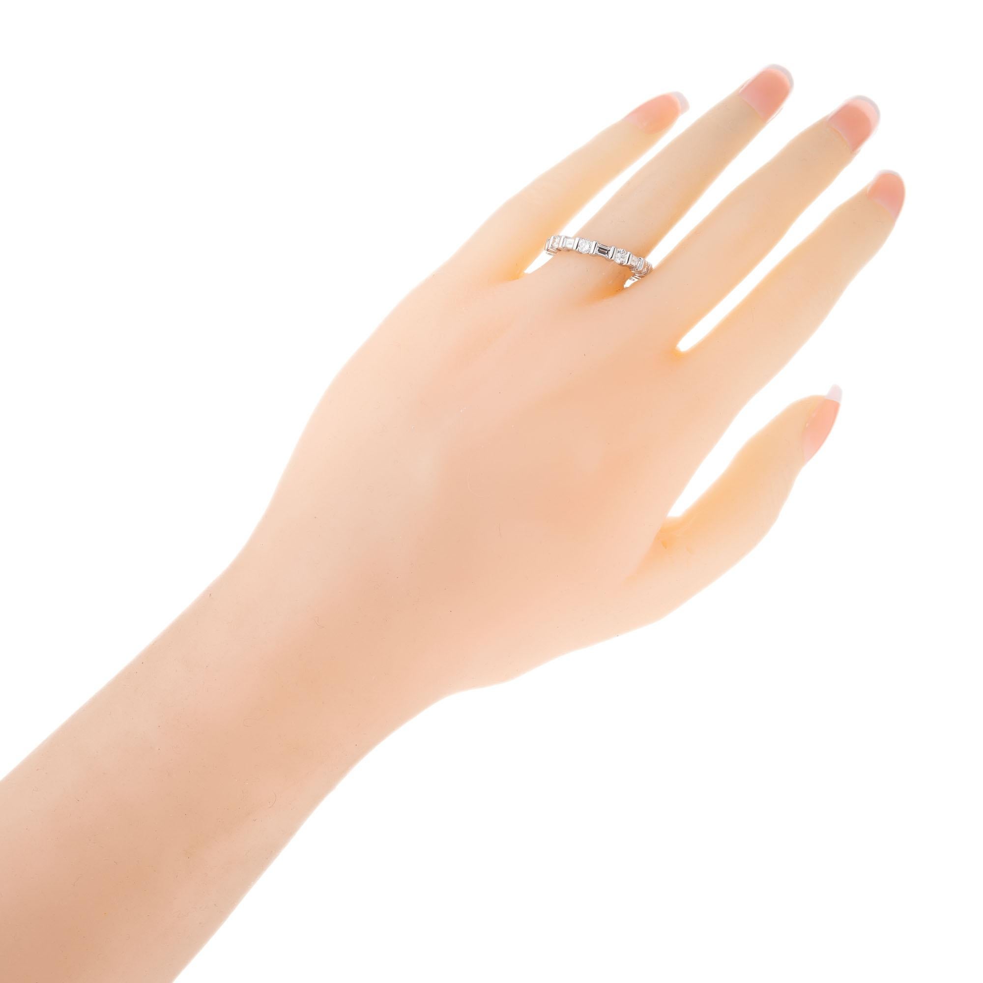 Round Cut Peter Suchy 1.83 Carat Diamond White Gold Eternity Band Wedding Ring For Sale