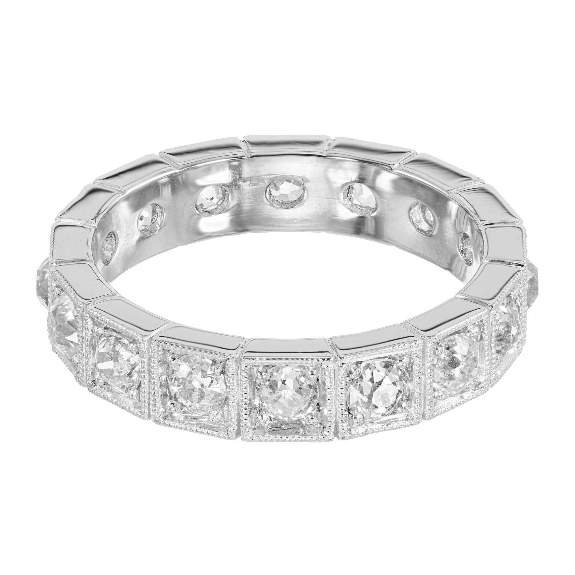 Taille vieille mine Alliance d'éternité Peter Suchy en platine avec diamant de 1.84 carats en vente