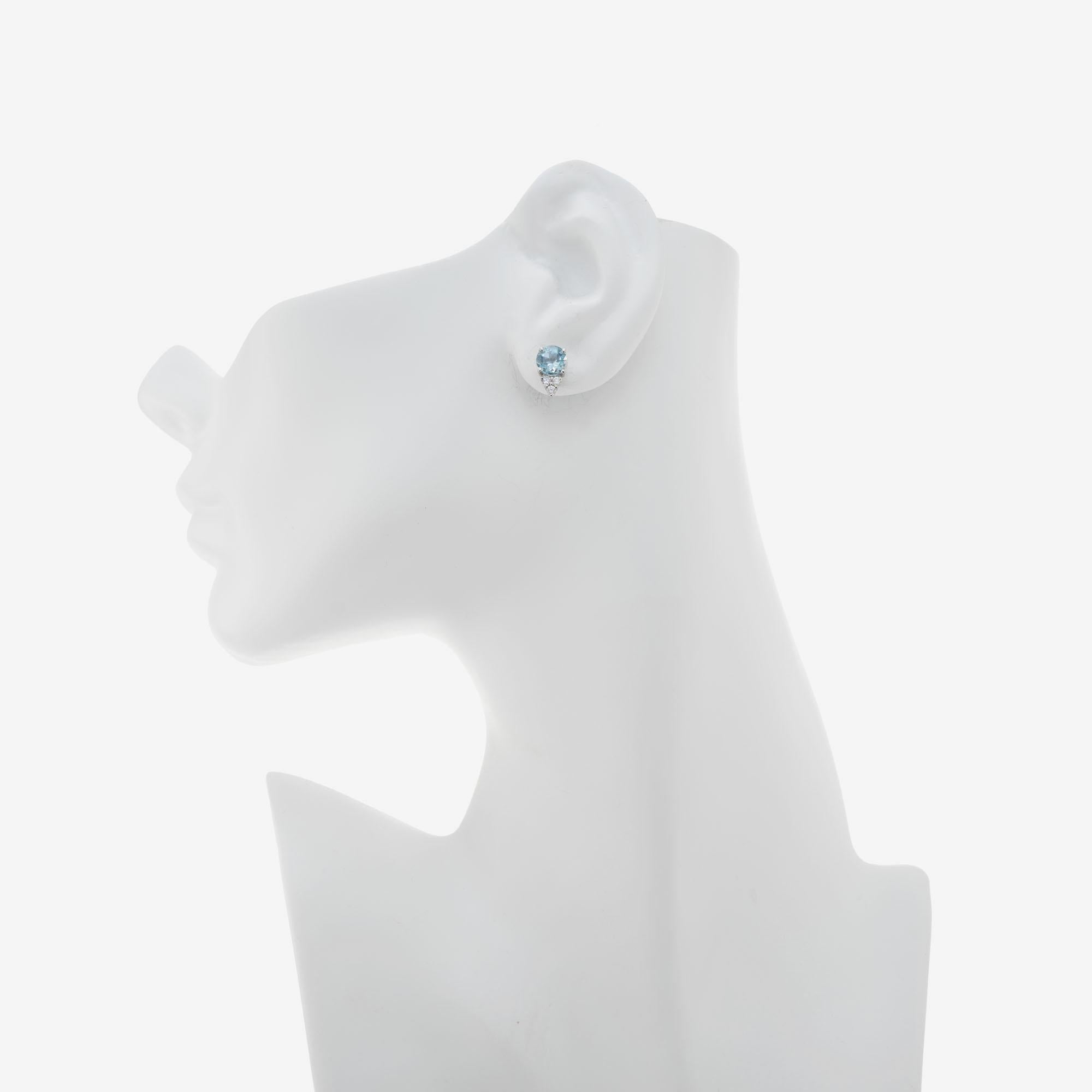 Women's Peter Suchy 1.87 Carat Aquamarine Diamond White Gold Earrings For Sale