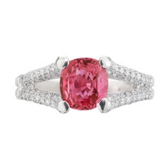 Peter Suchy 1.92 Carat Padparadscha Sapphire Diamond Platinum Engagement Ring