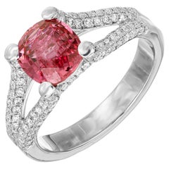 Peter Suchy 1.92 Carat Padparadscha Sapphire Diamond Platinum Engagement Ring