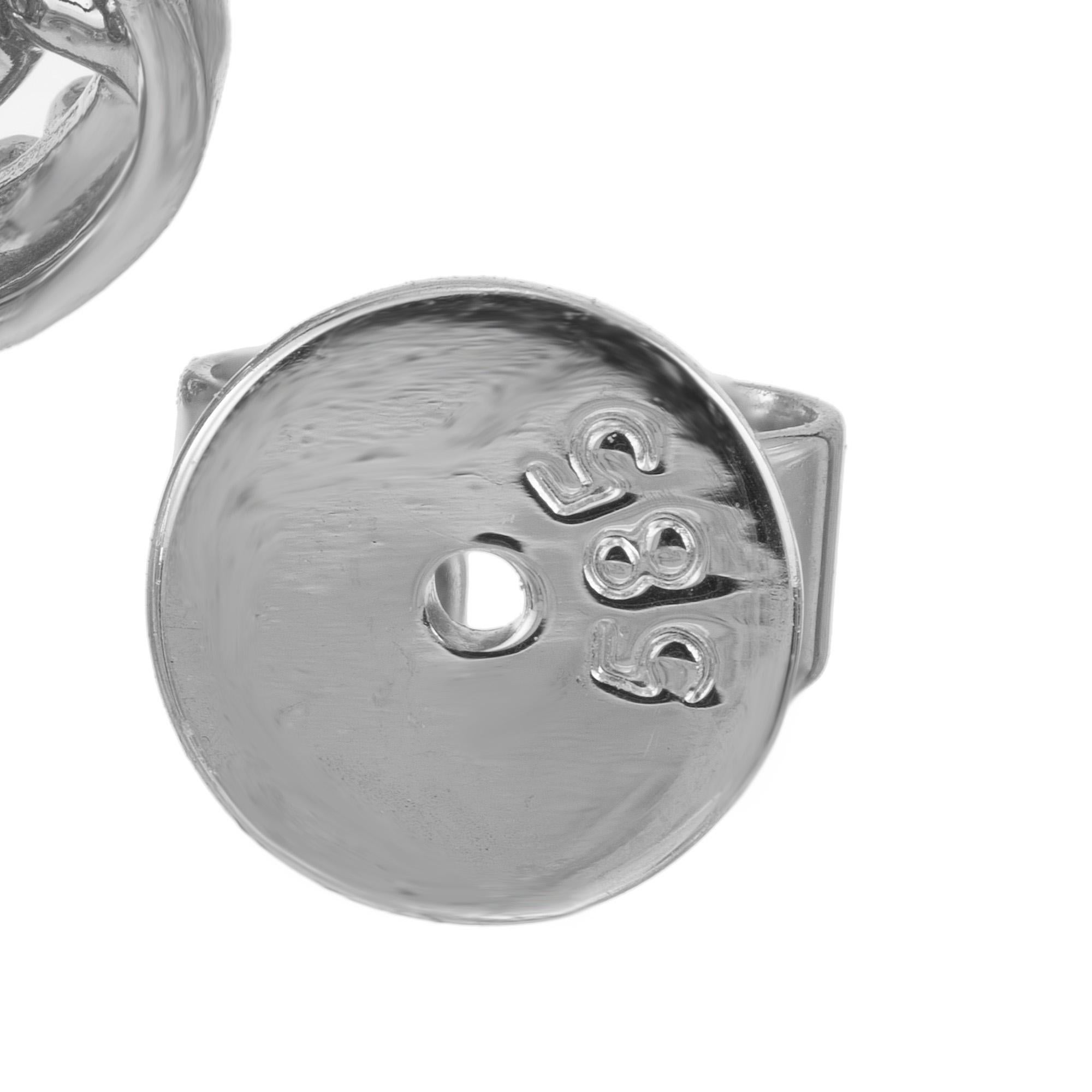 Peter Suchy 1.93 Carat Oval Sapphire Diamond White Gold Halo Earrings For Sale 2