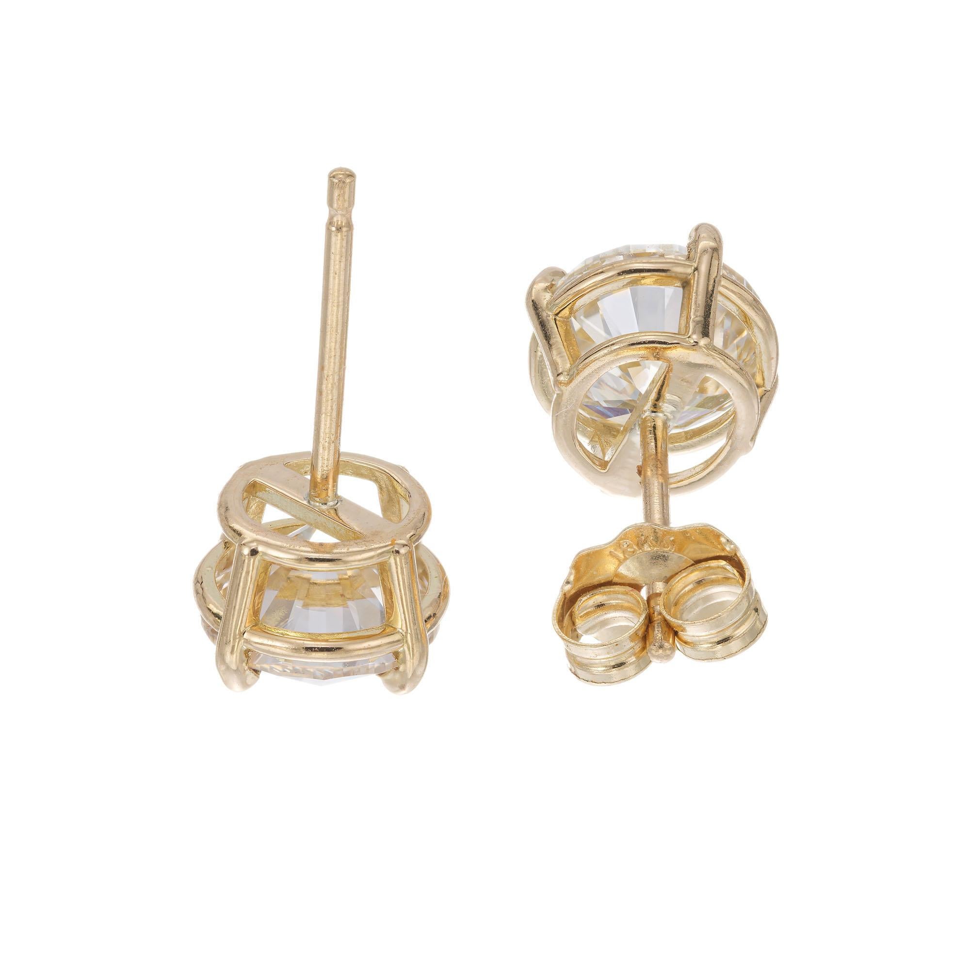 Women's Peter Suchy 1.96 Carat Diamond Yellow Gold Stud Earrings