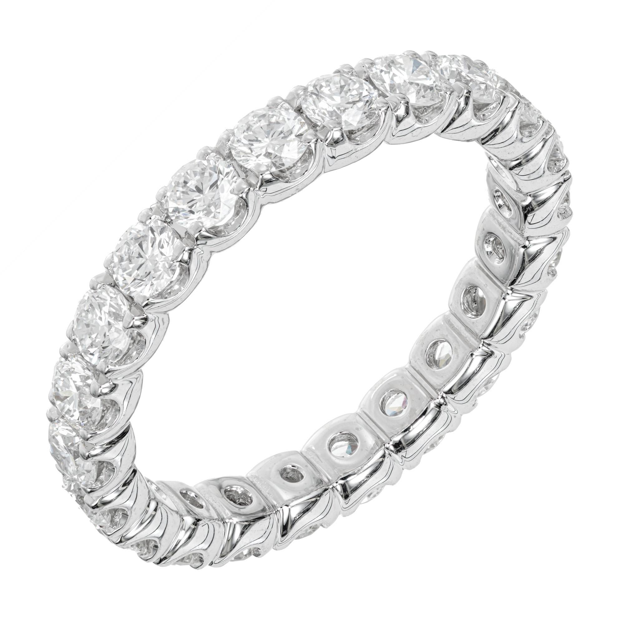 Round Cut Peter Suchy 1.97 Carat Round Diamond Platinum Eternity Wedding Band Ring For Sale