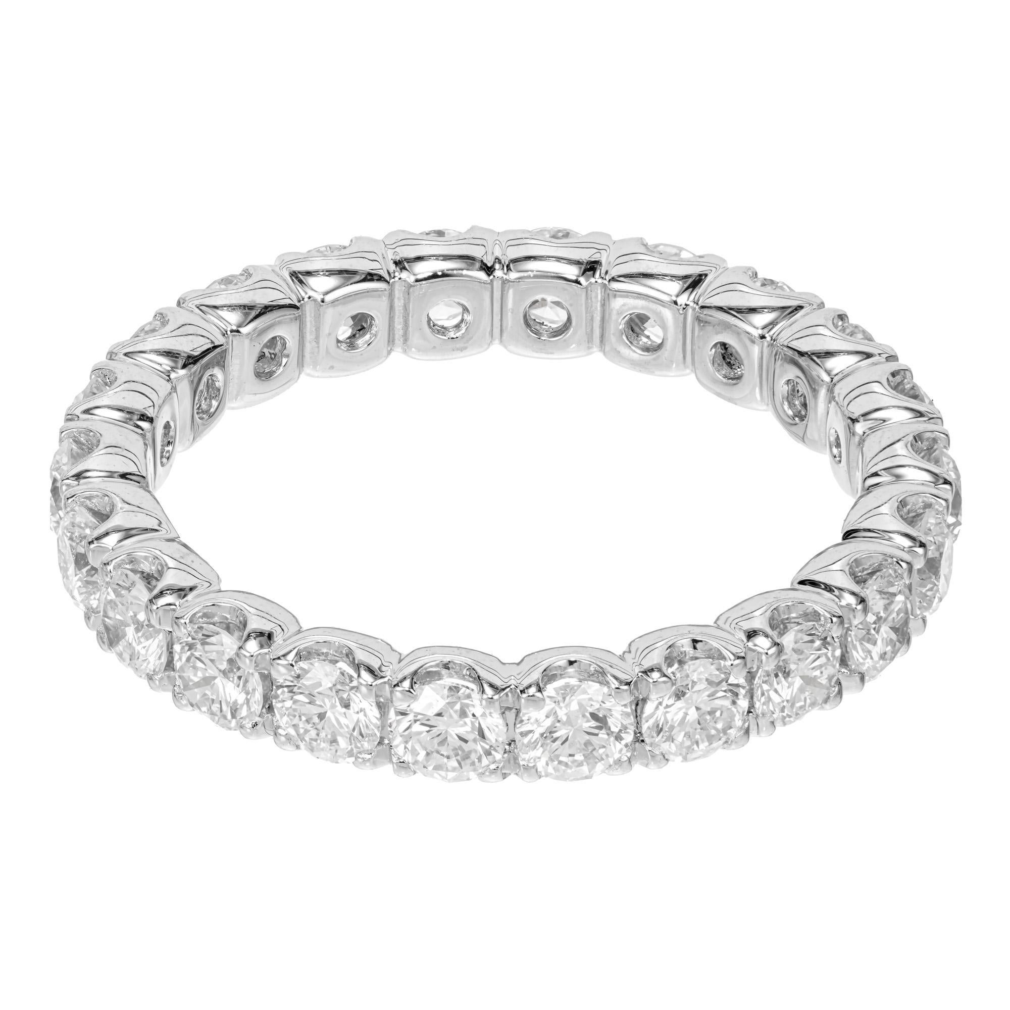 Peter Suchy 1.97 Carat Round Diamond Platinum Eternity Wedding Band Ring In New Condition For Sale In Stamford, CT