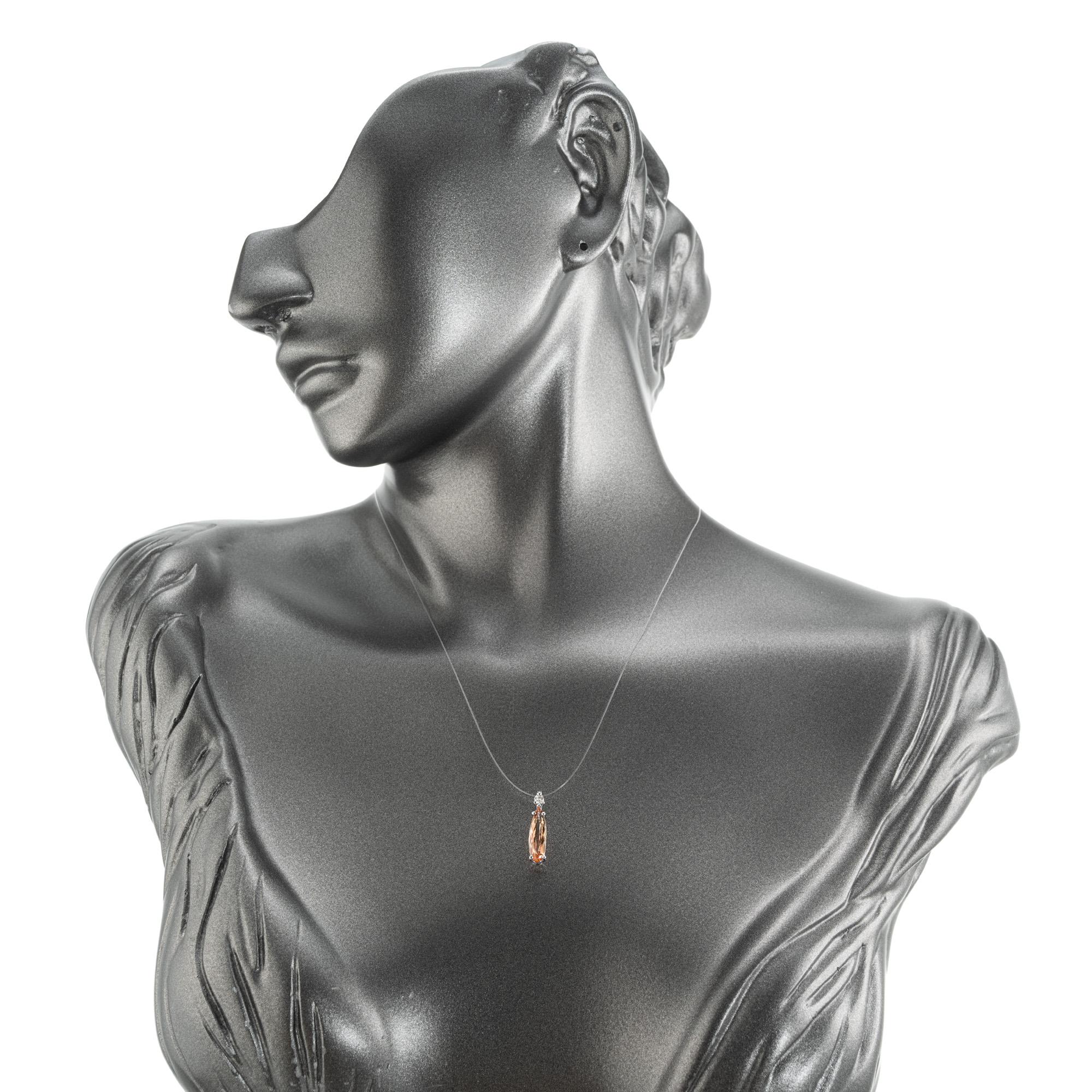 De las mujeres Colgante Peter Suchy Topacio Pera Diamante Platino 1,98 Quilates en venta