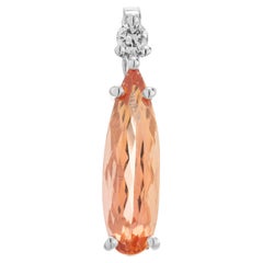 Peter Suchy 1.98 Carat Pear Topaz Diamond Platinum Pendant