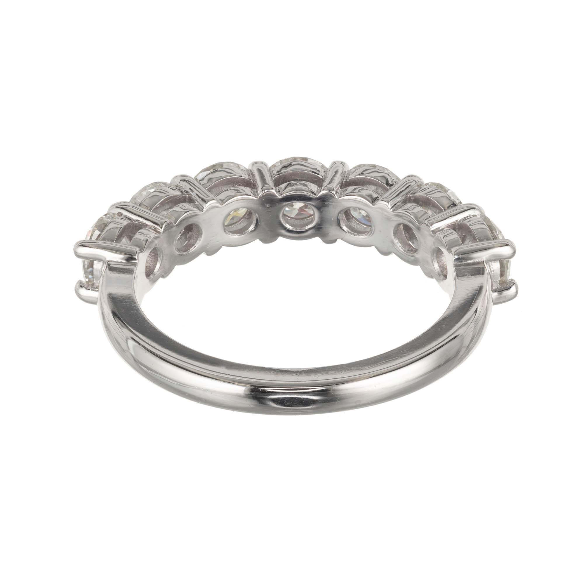 Round Cut Peter Suchy 1.98 Carat Seven Diamond Platinum Wedding Band Ring