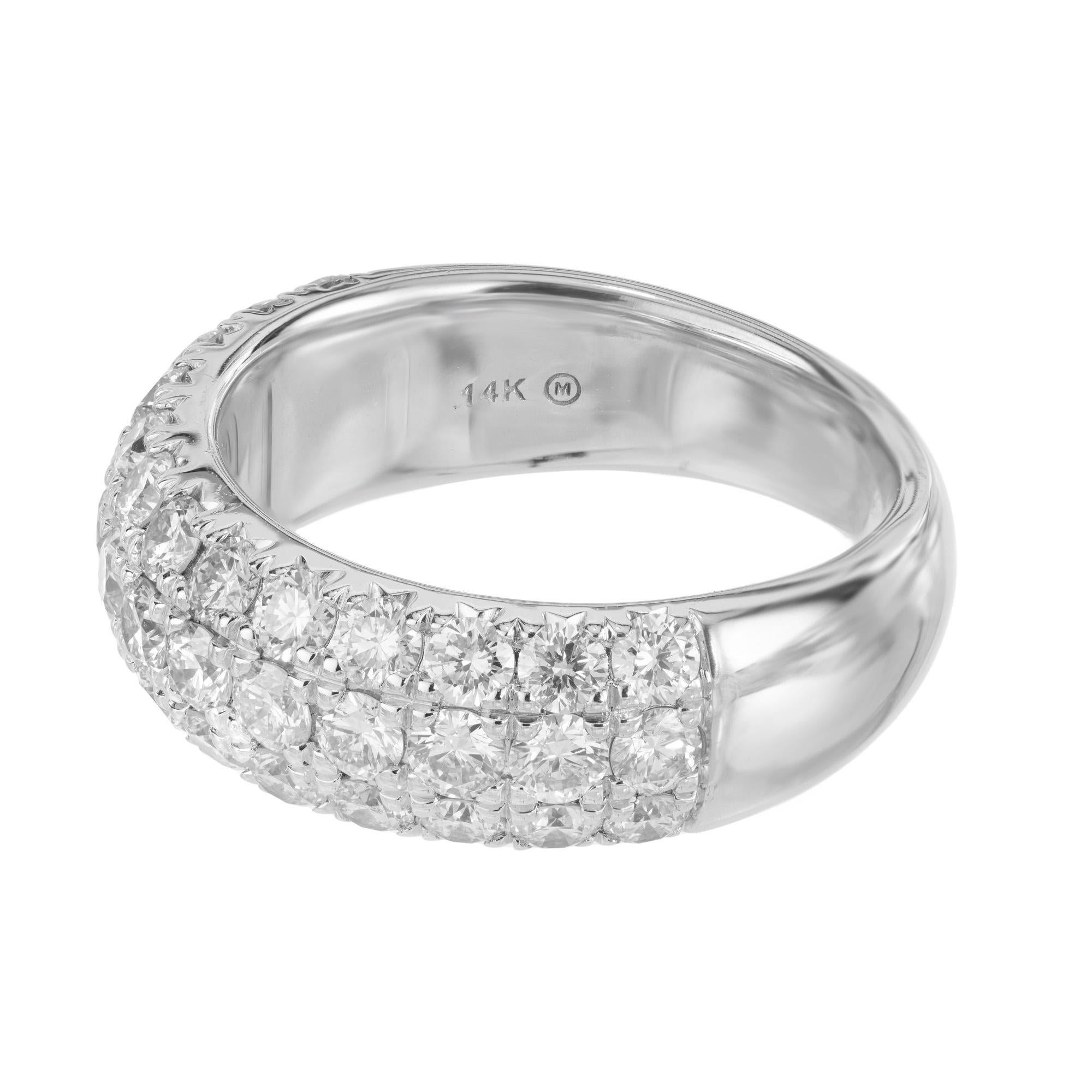Round Cut Peter Suchy 2.00 Carat Diamond White Gold Band Ring  For Sale