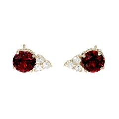 Peter Suchy 2.00 Carat Garnet Diamond Yellow Gold Earrings