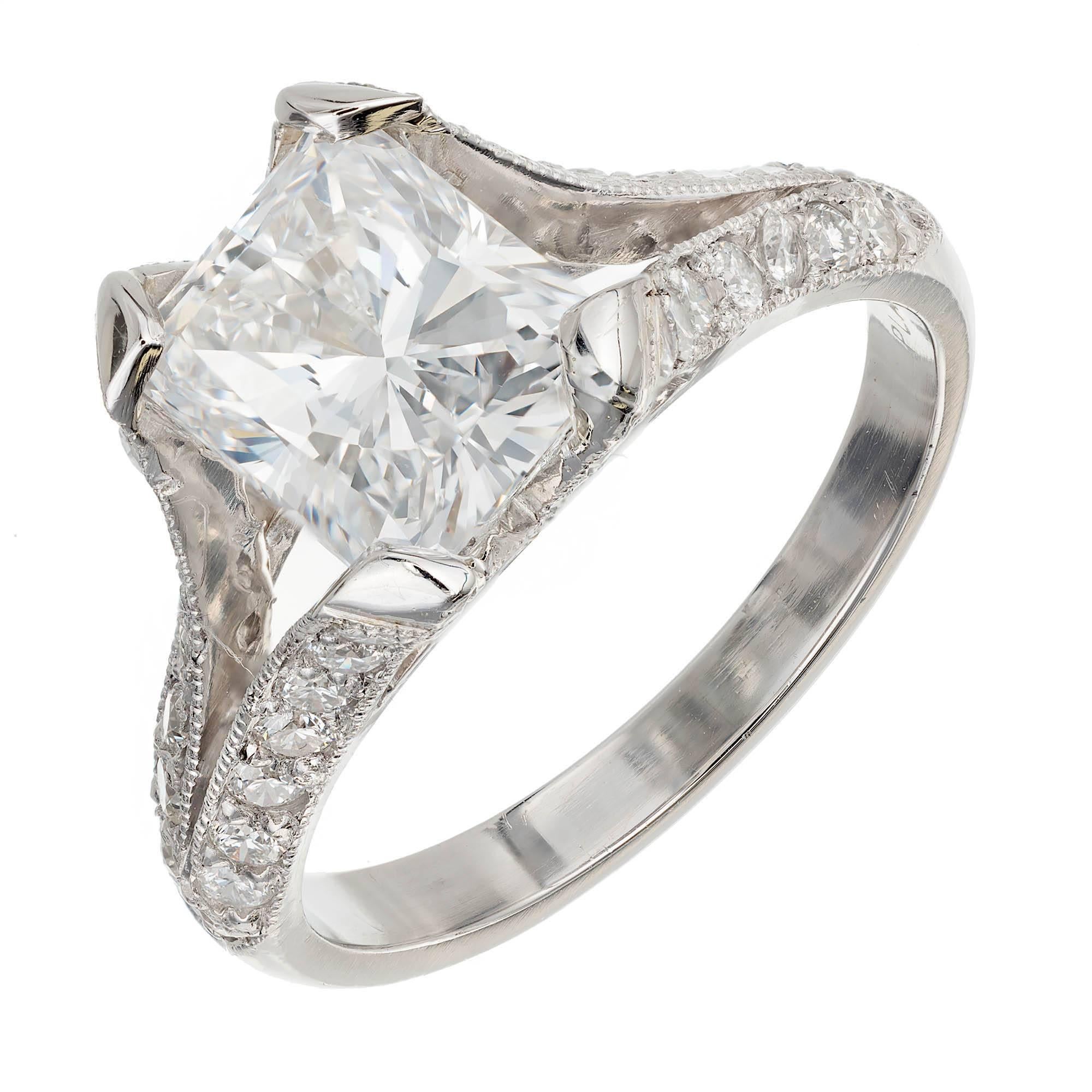 Peter Suchy 2.00 Carat Radiant Cut Diamond Platinum Engagement Ring