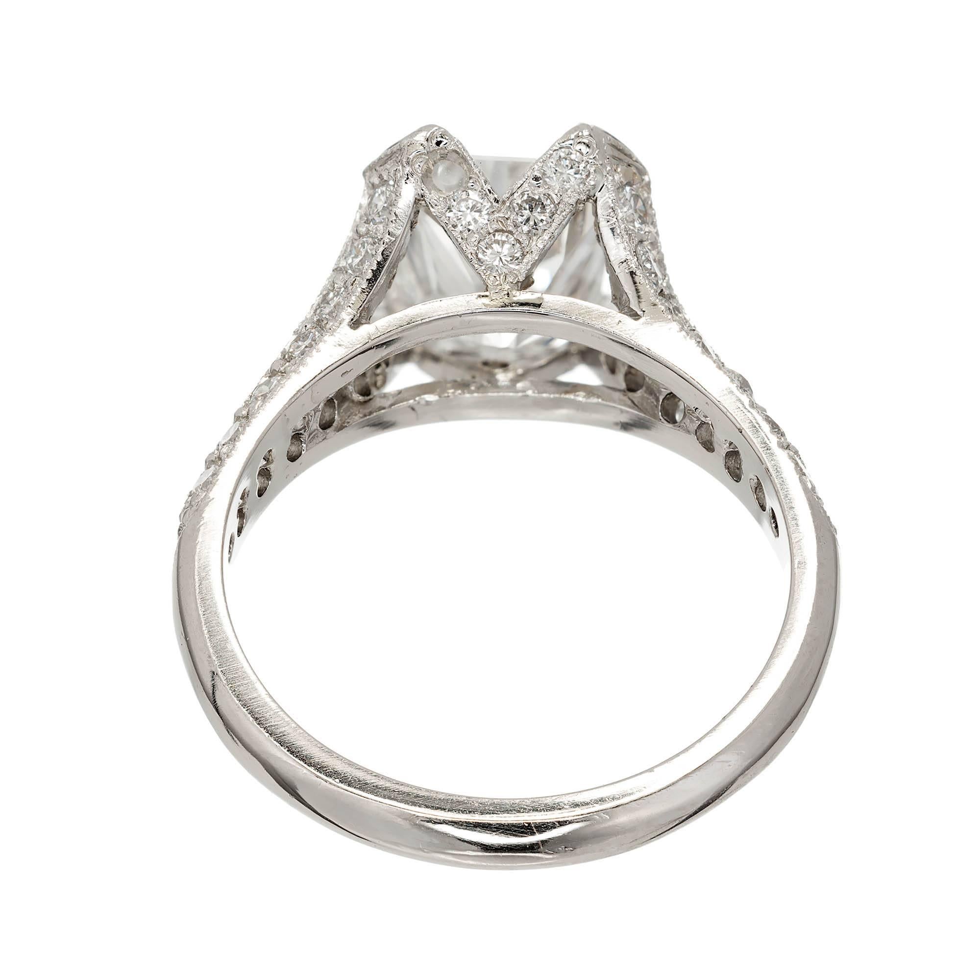 Peter Suchy 2.00 Carat Radiant Cut Diamond Platinum Engagement Ring 2