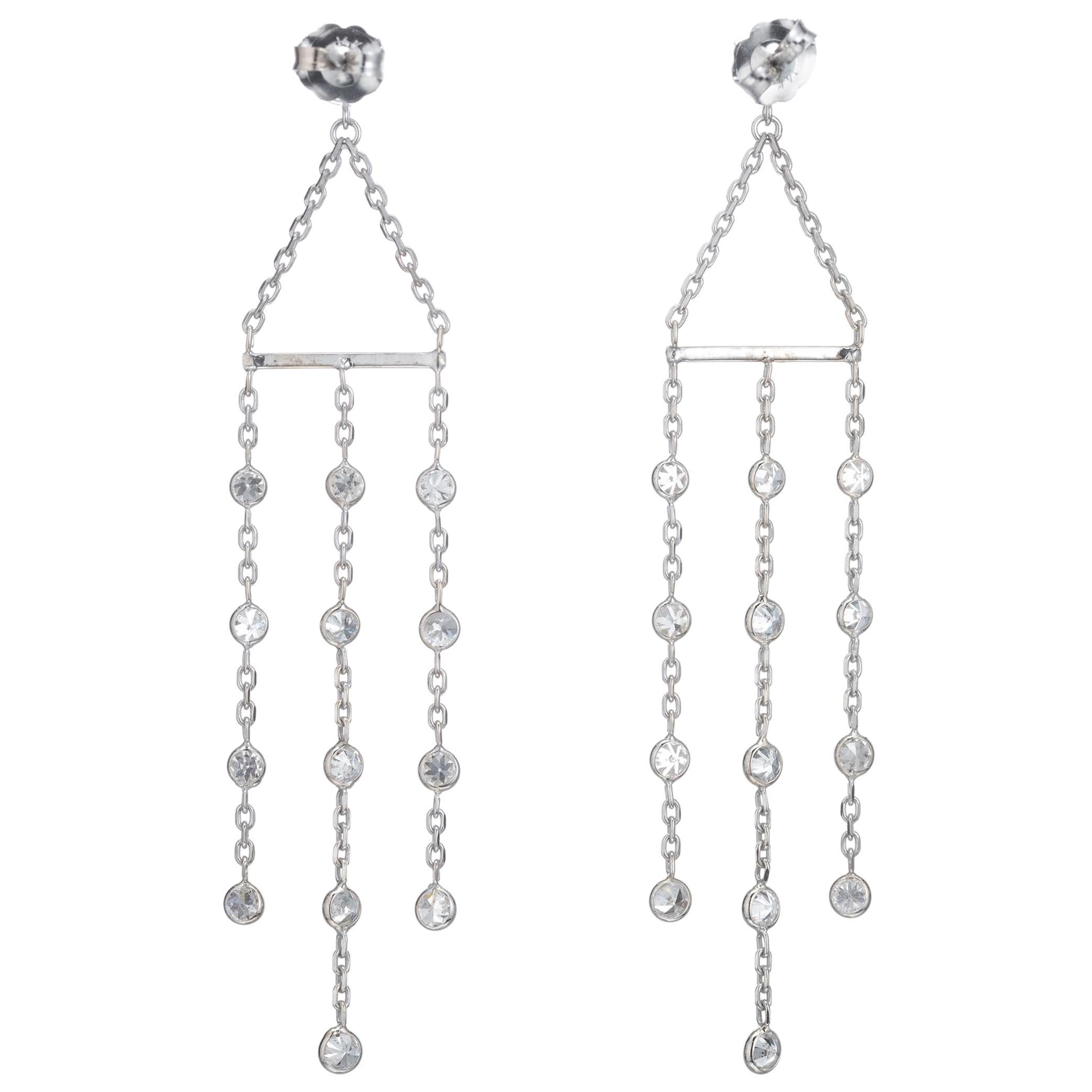 Peter Suchy 2.05 Carat Diamond Gold Dangle Chandelier Earrings For Sale