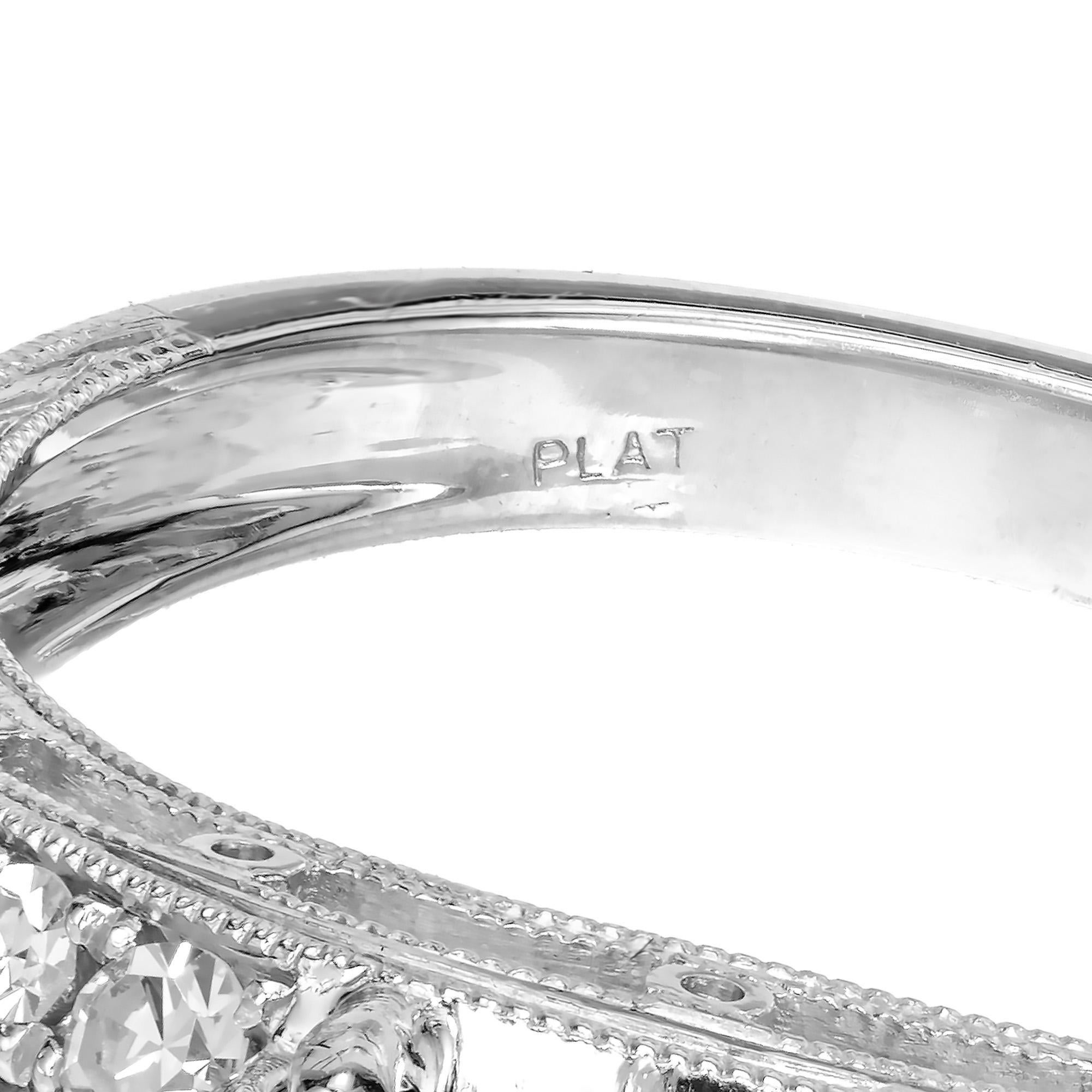 Peter Suchy Bague de fiançailles en platine avec saphir bleu tournesol de 2,10 carats et diamants en vente 3