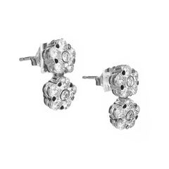 Peter Suchy 2.12 Carat Diamond Gold Double Cluster Dangle Earrings