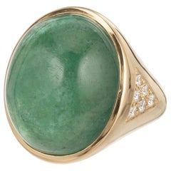 Peter Suchy 21.58 Carat Emerald Diamond Yellow Gold Cocktail Ring