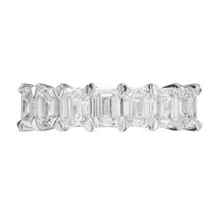 Peter Suchy 2.16 Carat Emerald Cut Diamond Platinum Wedding Band Ring