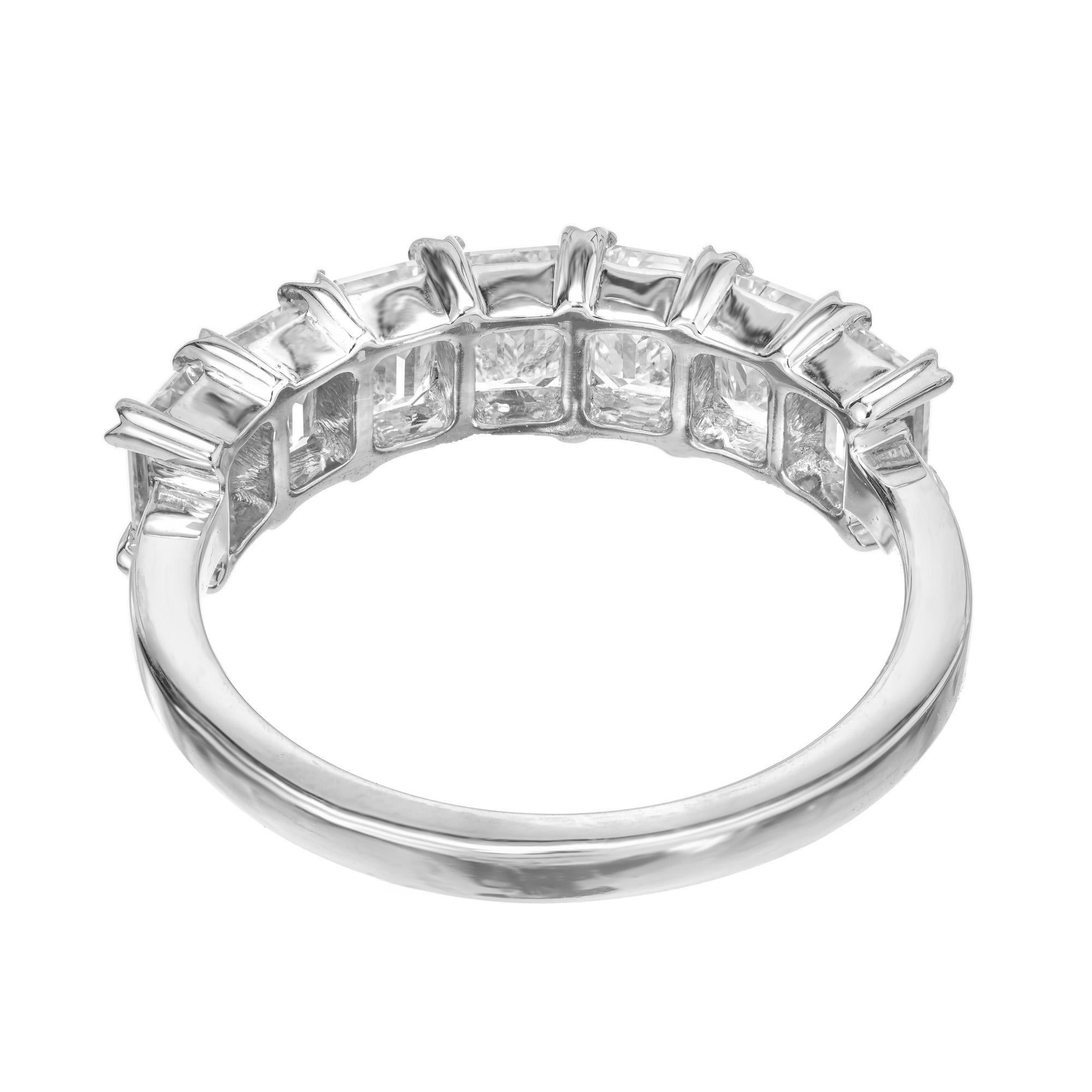 Peter Suchy 2.16 Carat Emerald Cut Diamond Platinum Wedding Band Ring For Sale 1