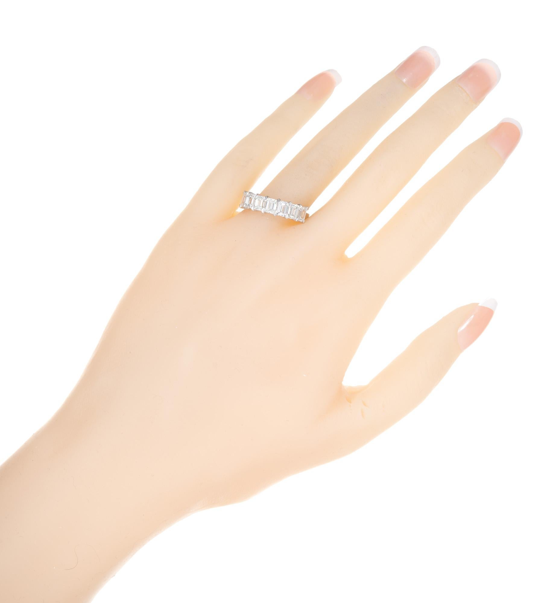 Peter Suchy 2.16 Carat Emerald Cut Diamond Platinum Wedding Band Ring For Sale 3