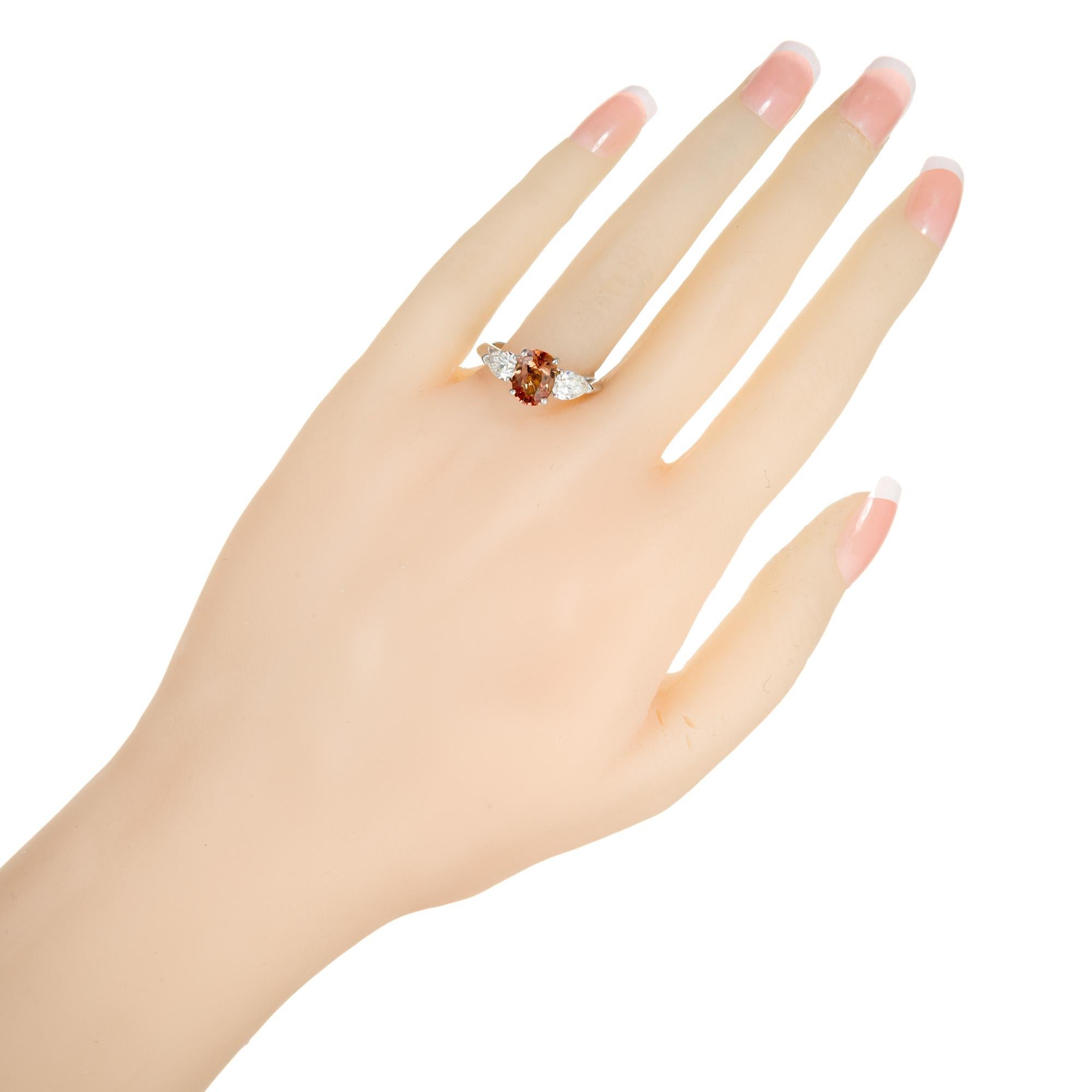 Peter Suchy 2.18 Carat Sapphire Diamond Platinum Three-Stone Engagement Ring For Sale 4