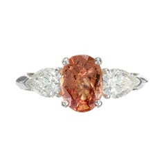 Peter Suchy 2.18 Carat Sapphire Diamond Platinum Three-Stone Engagement Ring