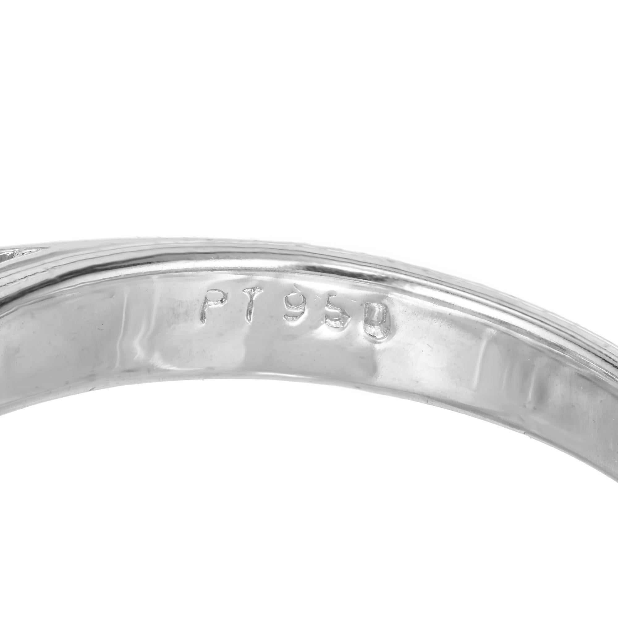 Peter Suchy 2.18 Carat Sapphire Diamond Platinum Three-Stone Engagement Ring For Sale 3