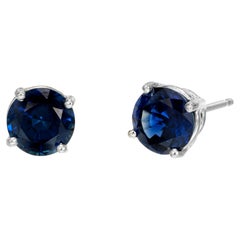 Peter Suchy 2.24 Carat Blue Sapphire Platinum Stud Earrings