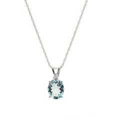 Peter Suchy 2.25 Carat Aquamarine Diamond White Gold Pendant Necklace