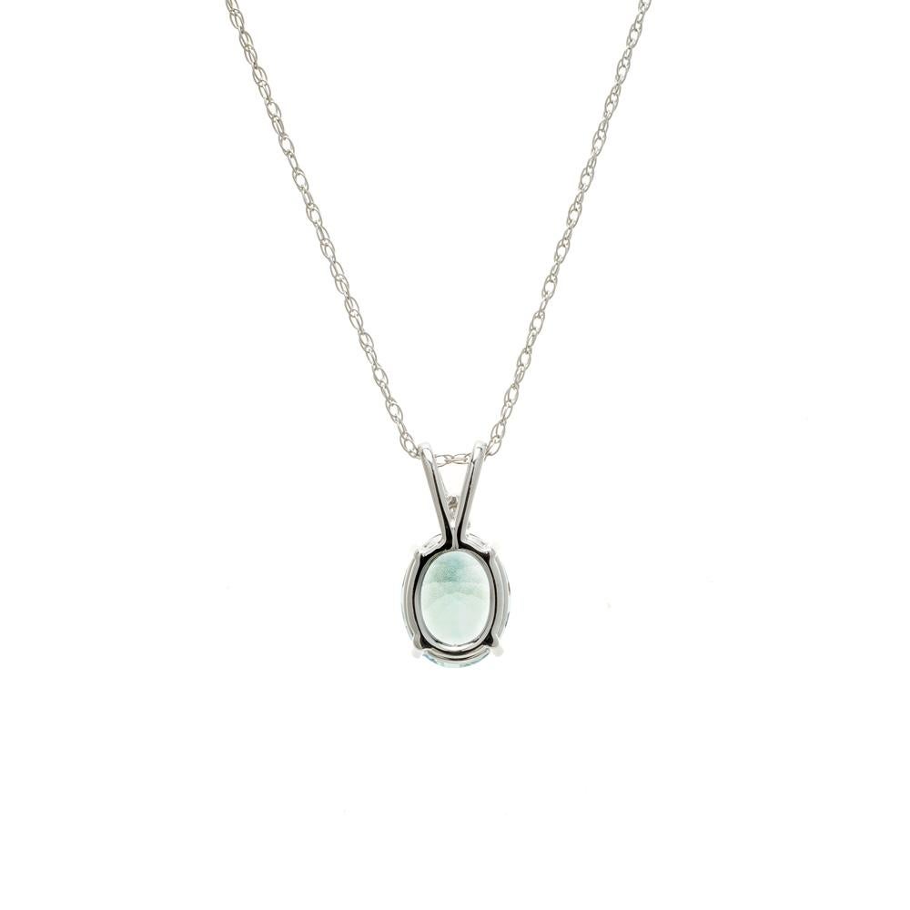 Peter Suchy 2.25 Carat Aquamarine Diamond White Gold Pendant Necklace In New Condition For Sale In Stamford, CT