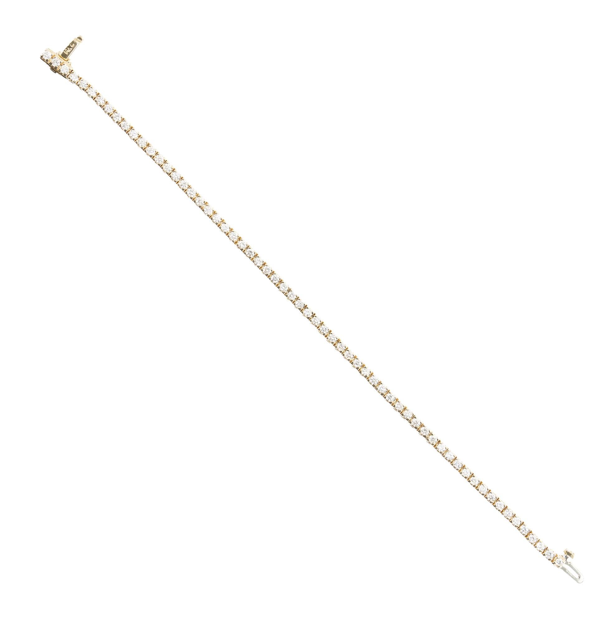 Peter Suchy Pulsera de tenis con diamantes redondos talla brillante de 2,35 quilates Corte redondo en venta