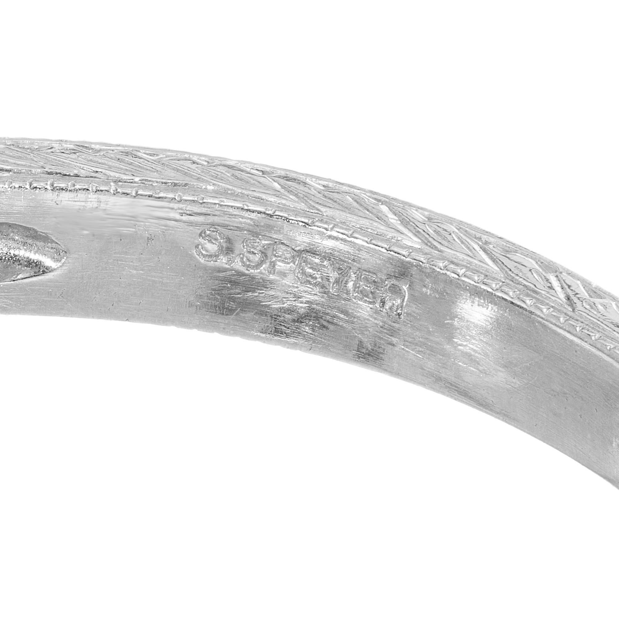 Peter Suchy Anello di fidanzamento in platino con zaffiro rosa da 2,37 carati e diamanti a pavé in vendita 4