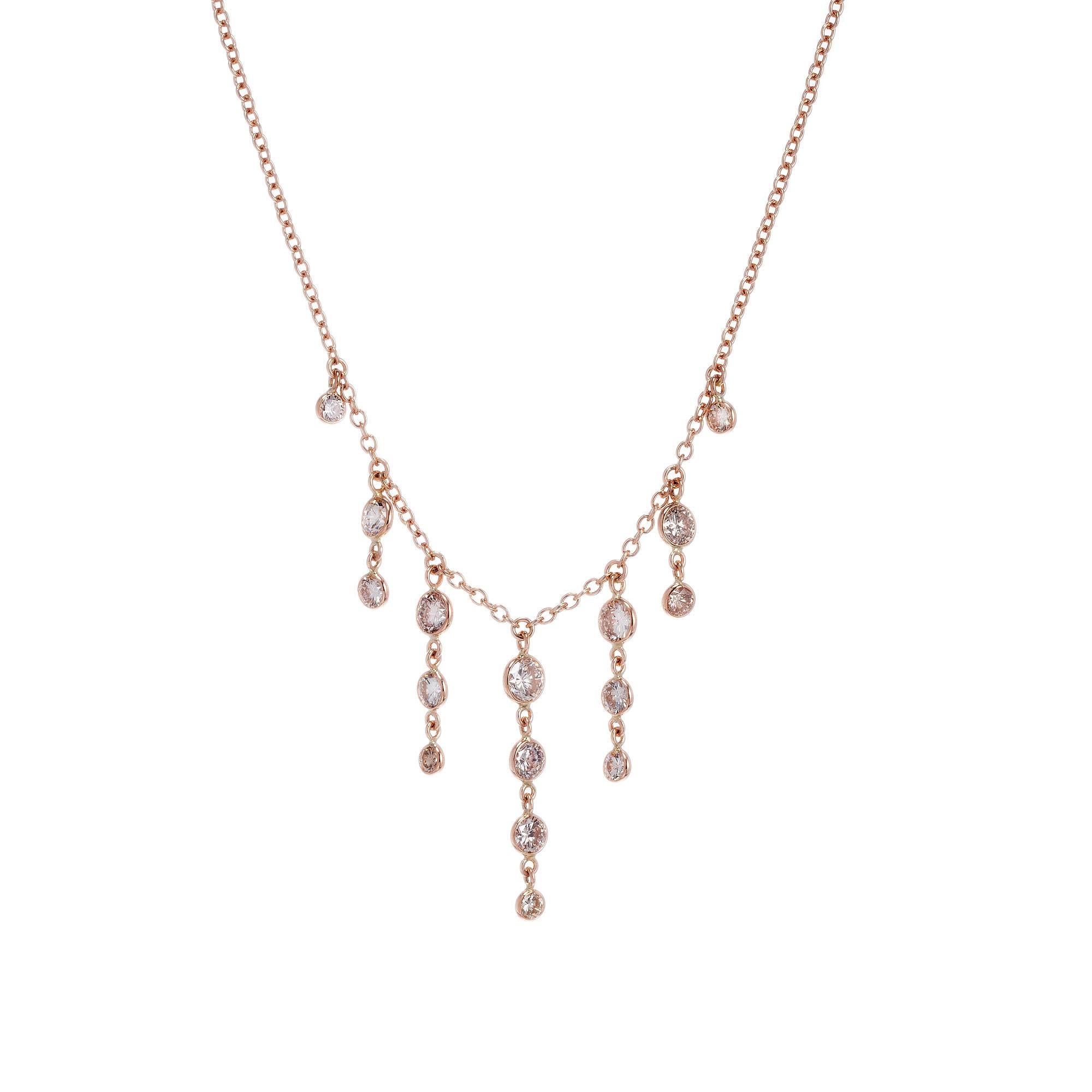 collier en or rose 14k de type 