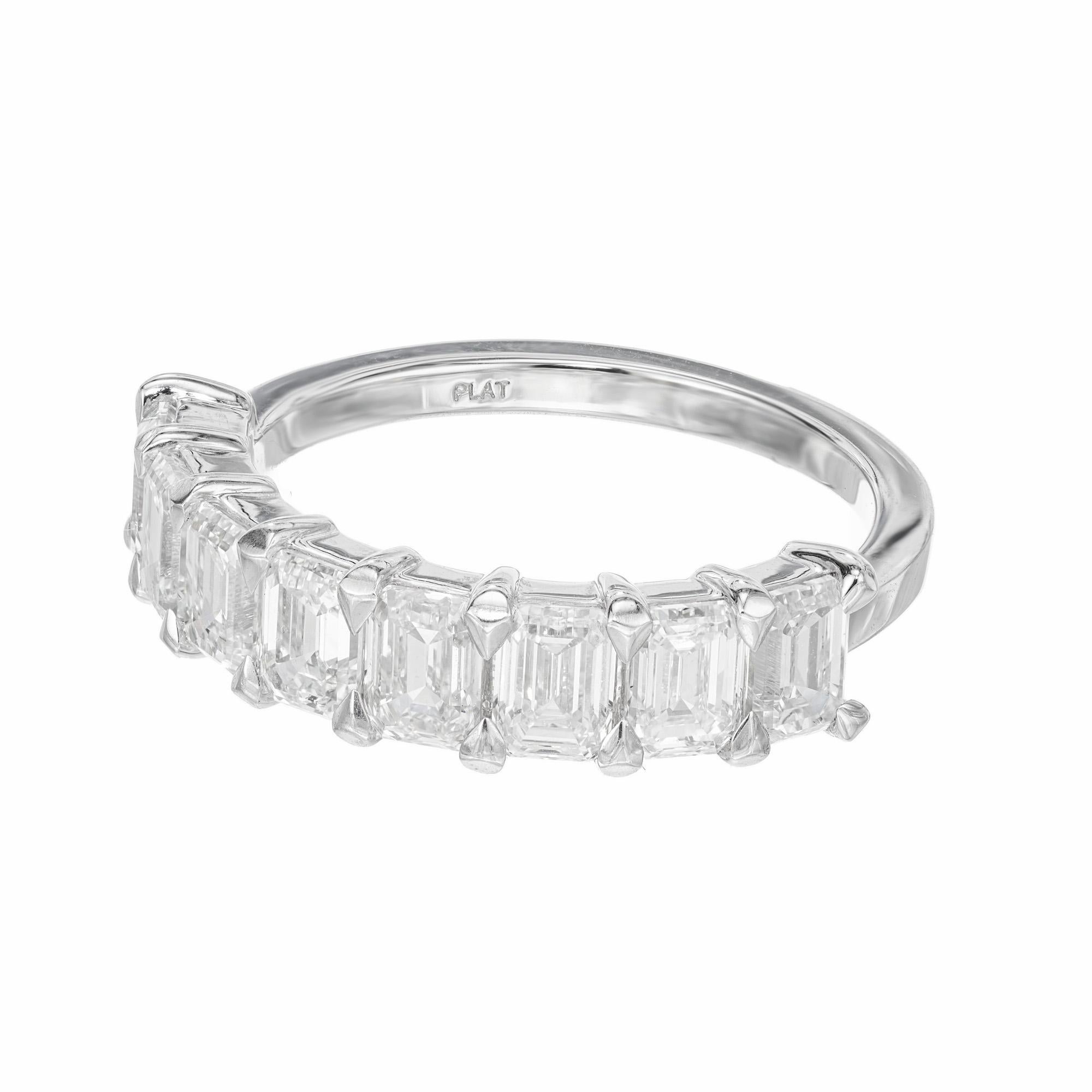 Peter Suchy 2.48 Carat Emerald Cut Diamond Platinum Wedding Band Ring In New Condition For Sale In Stamford, CT