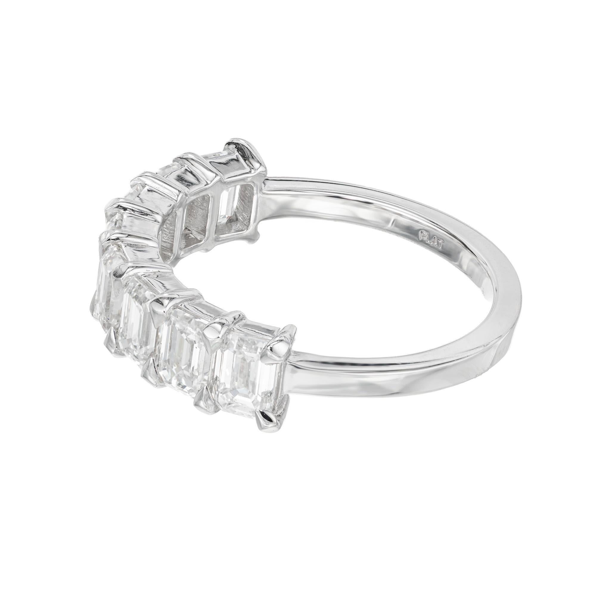 Women's Peter Suchy 2.48 Carat Emerald Cut Diamond Platinum Wedding Band Ring For Sale