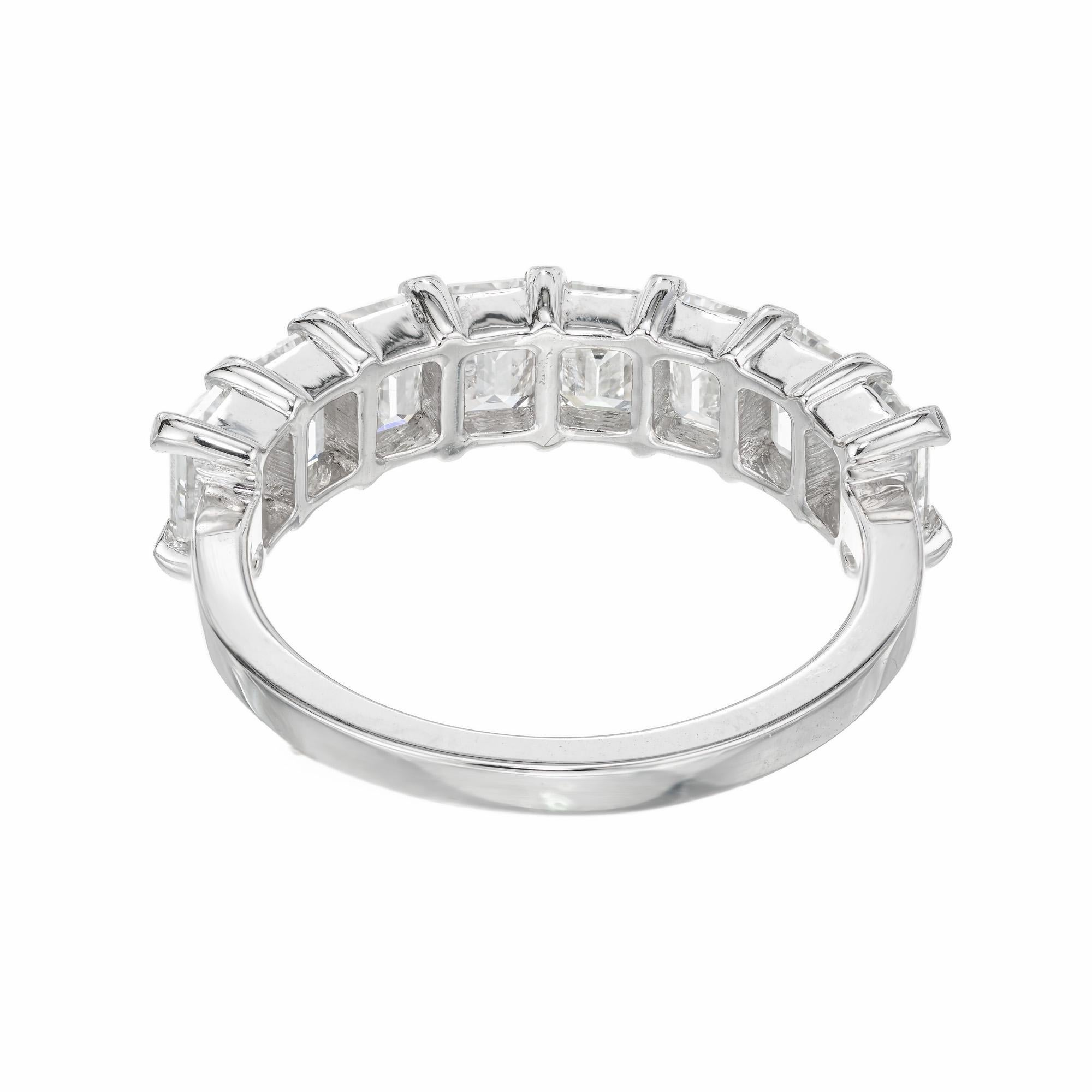 Peter Suchy 2.48 Carat Emerald Cut Diamond Platinum Wedding Band Ring For Sale 1