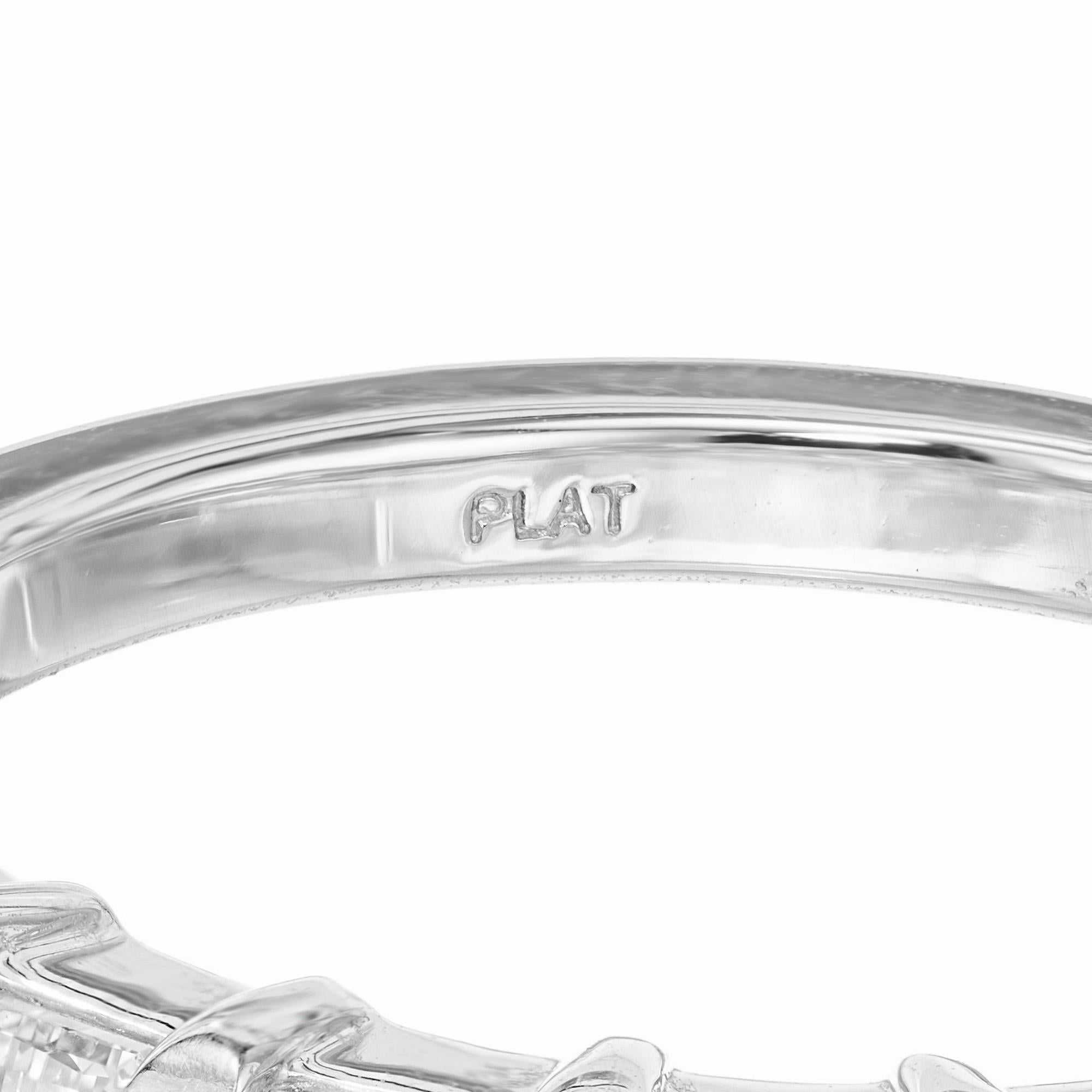 Peter Suchy 2.48 Carat Emerald Cut Diamond Platinum Wedding Band Ring For Sale 2