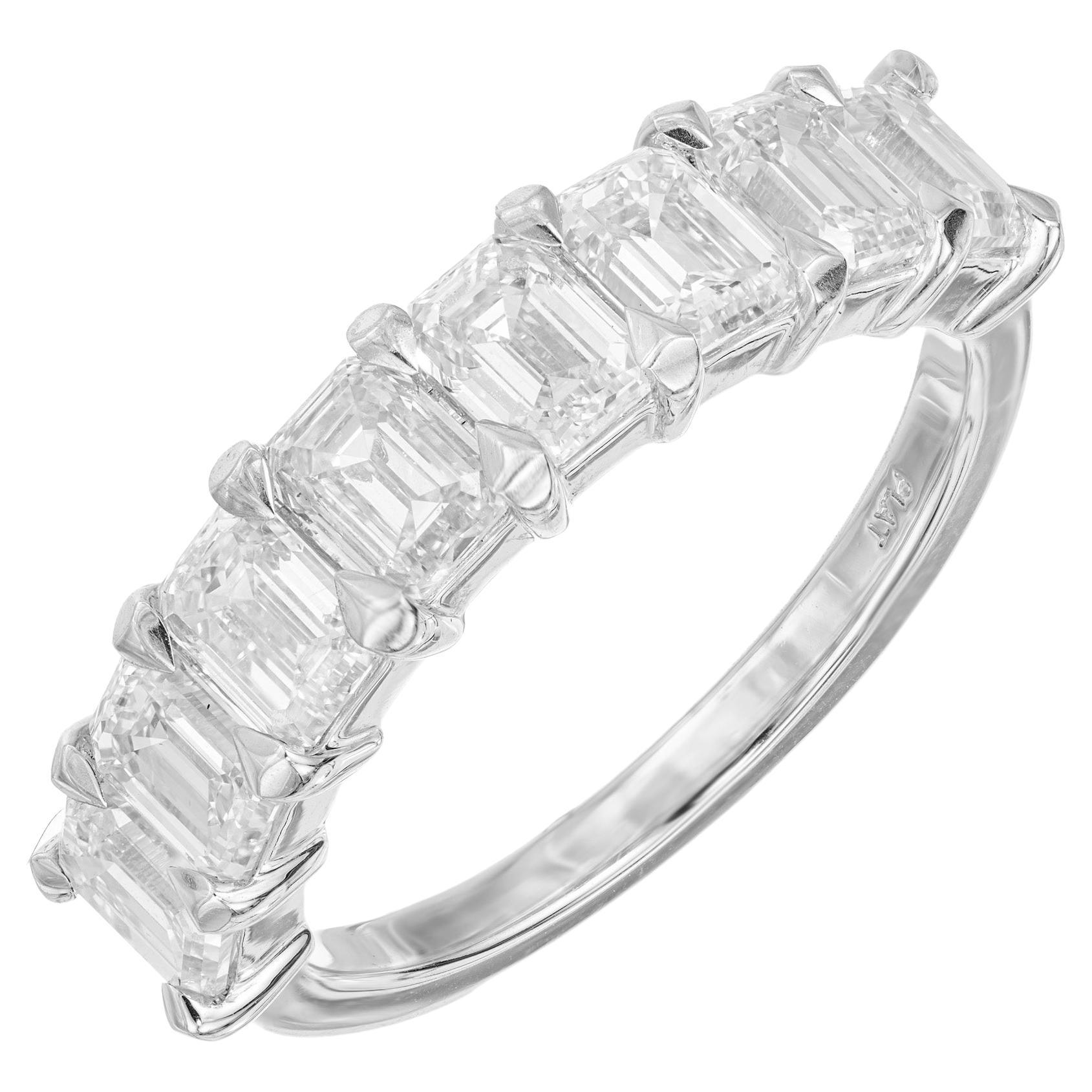 Peter Suchy 2.48 Carat Emerald Cut Diamond Platinum Wedding Band Ring