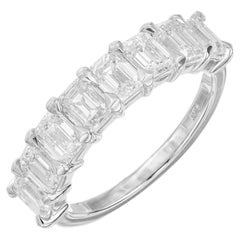 Peter Suchy 2.48 Carat Emerald Cut Diamond Platinum Wedding Band Ring