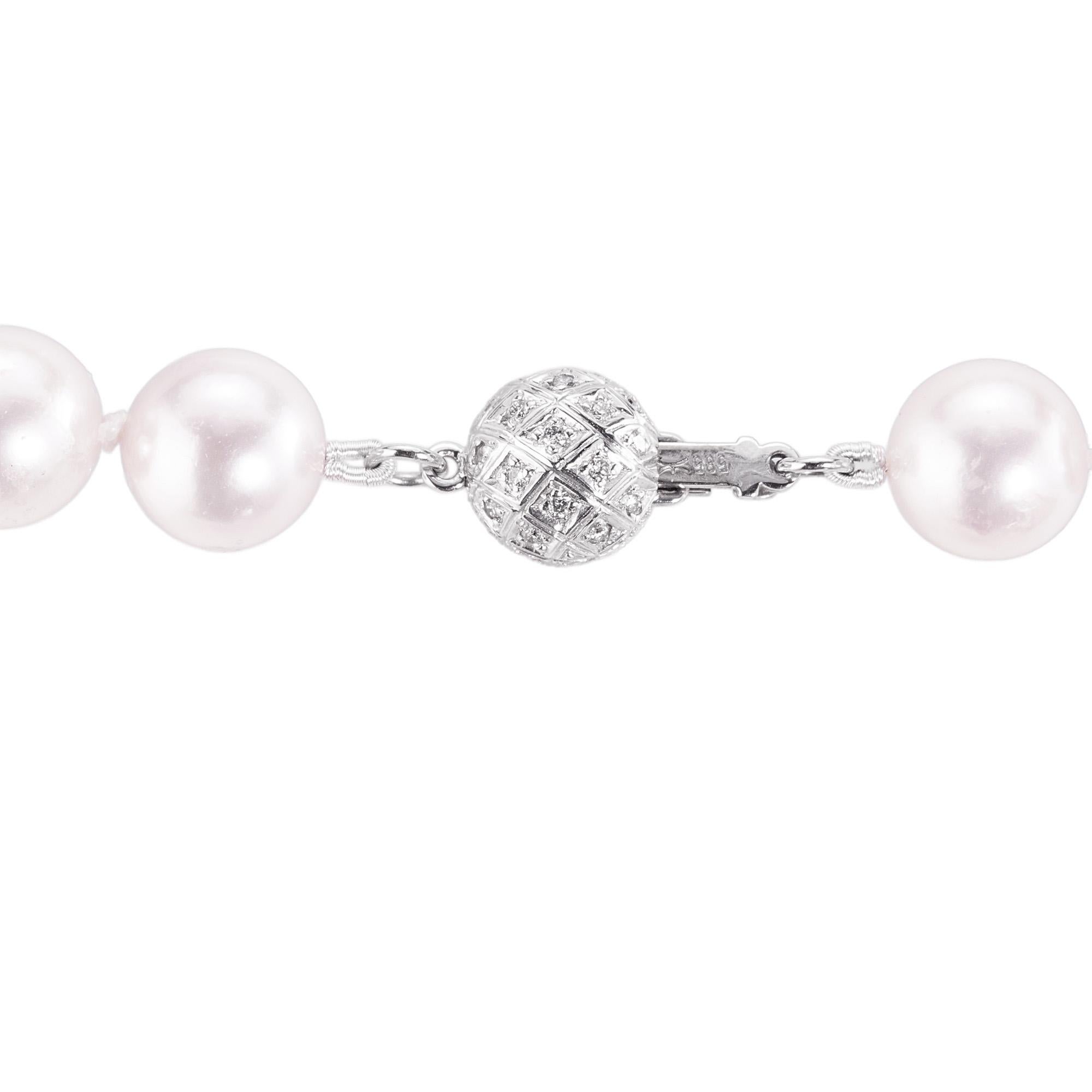 Peter Suchy: collana di perle con chiusura a diamante da 0,25 carati In condizioni Nuovo in vendita a Stamford, CT