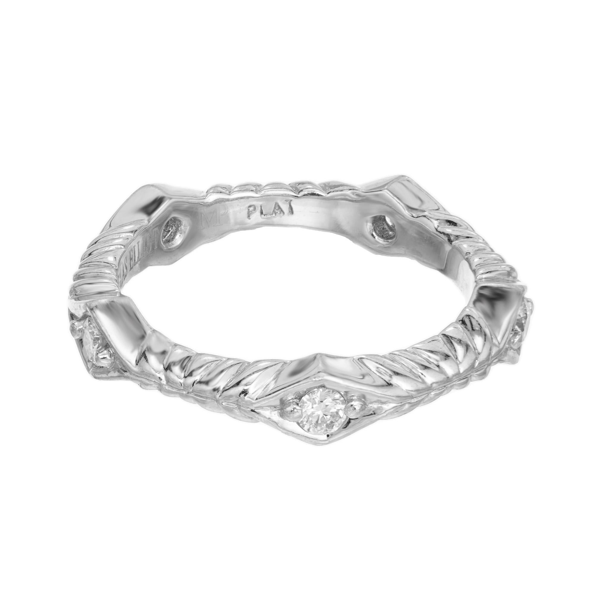 Women's Peter Suchy .25 Carat Diamond Platinum Eternity Wedding Band Ring  For Sale