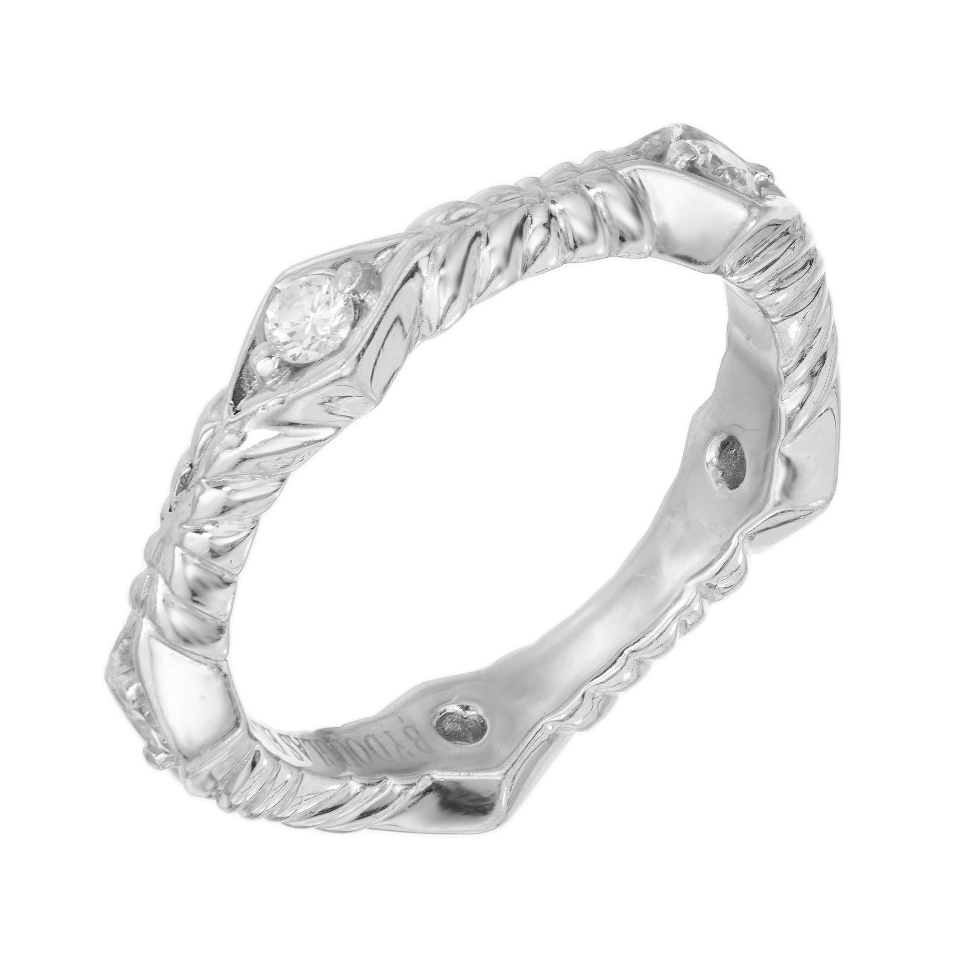 Peter Suchy .25 Carat Diamond Platinum Eternity Wedding Band Ring  For Sale