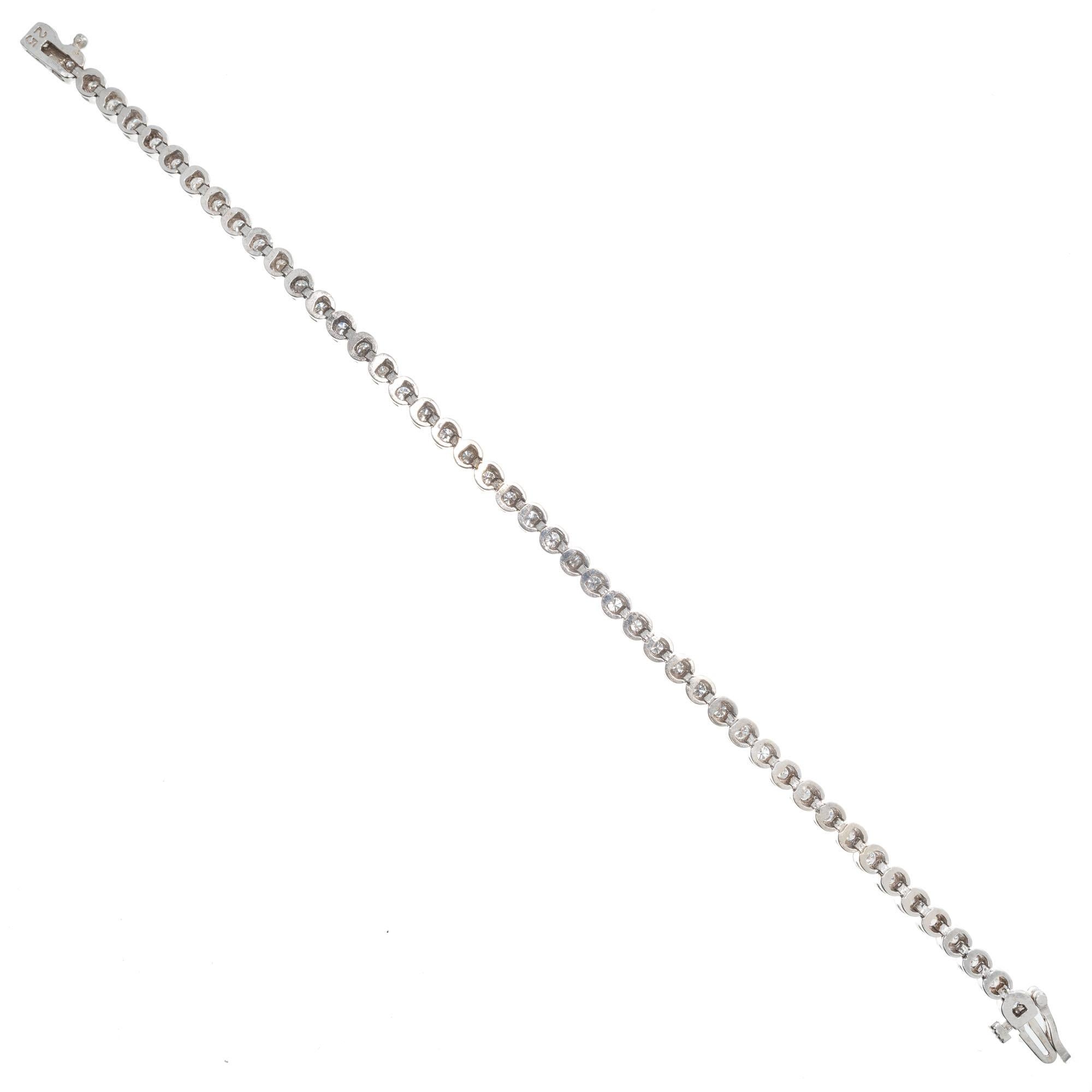 Women's or Men's Peter Suchy 2.50 Carat Round Bezel Set Diamond Gold Tennis Bracelet