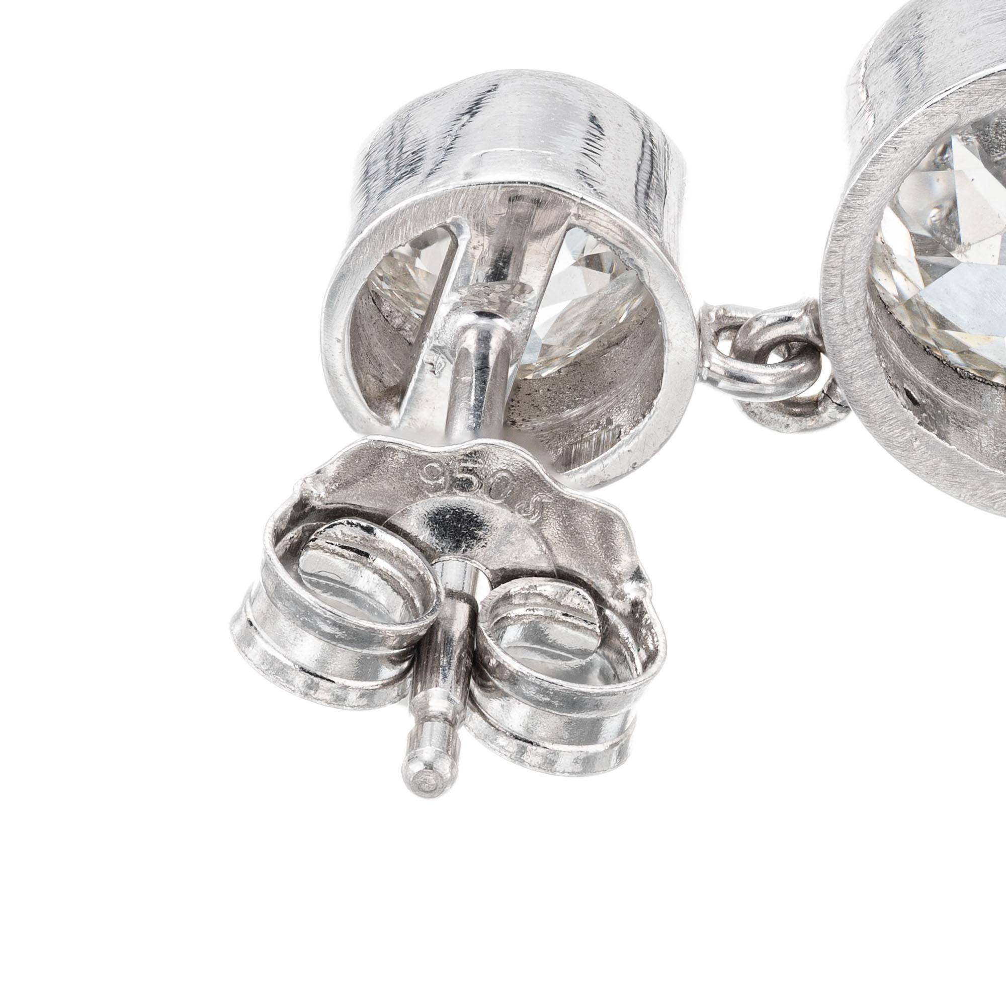 Women's Peter Suchy 2.57 Carat Diamond Platinum Dangle Earrings For Sale