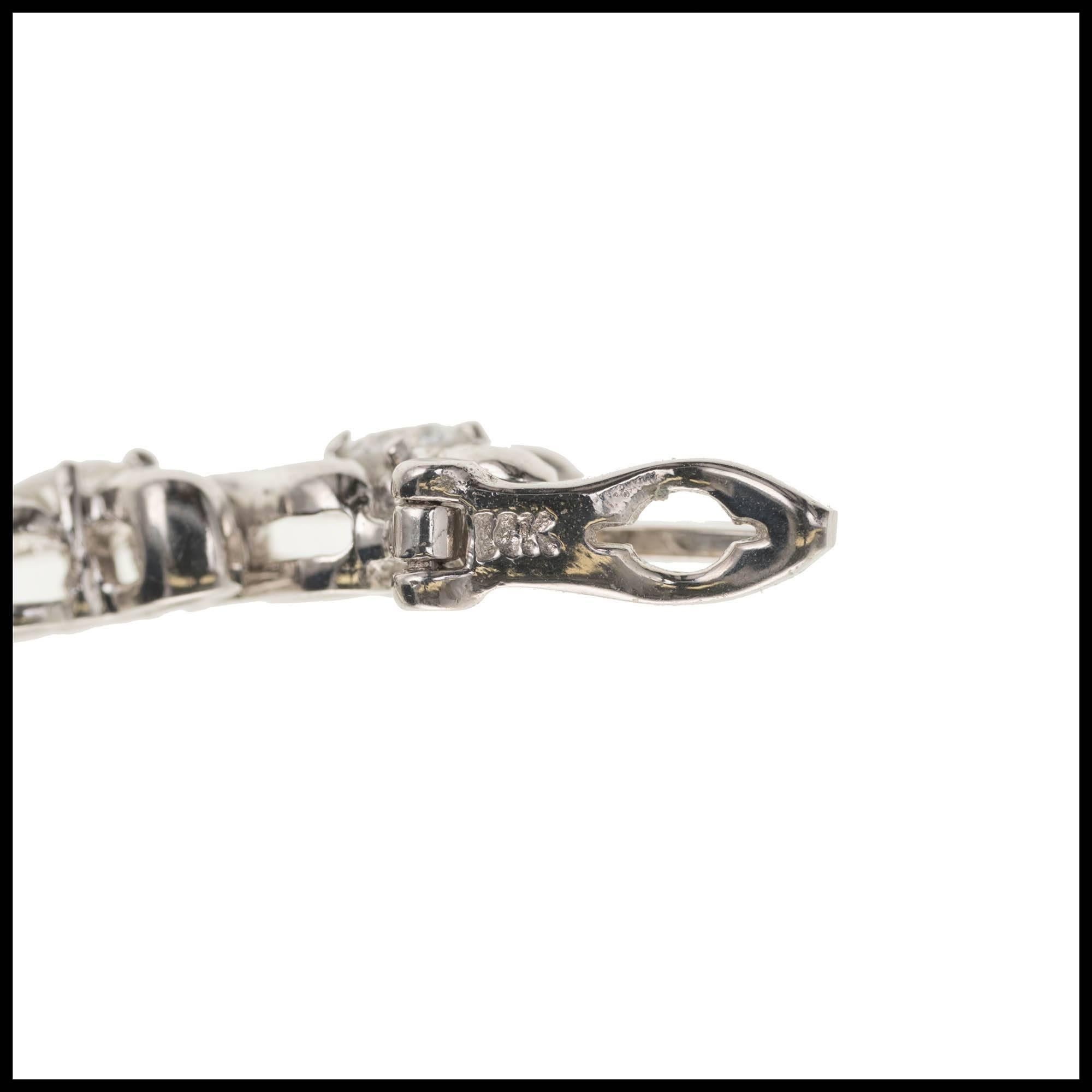 Round Cut Peter Suchy 2.65 Carat Diamond Chevron White Gold Link Bracelet For Sale