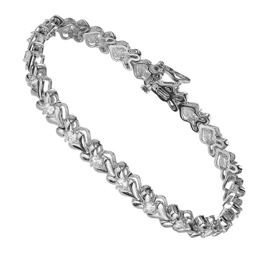 Peter Suchy Bracelet à maillons en or blanc à chevrons et diamants de 2,65 carats Neuf - En vente à Stamford, CT