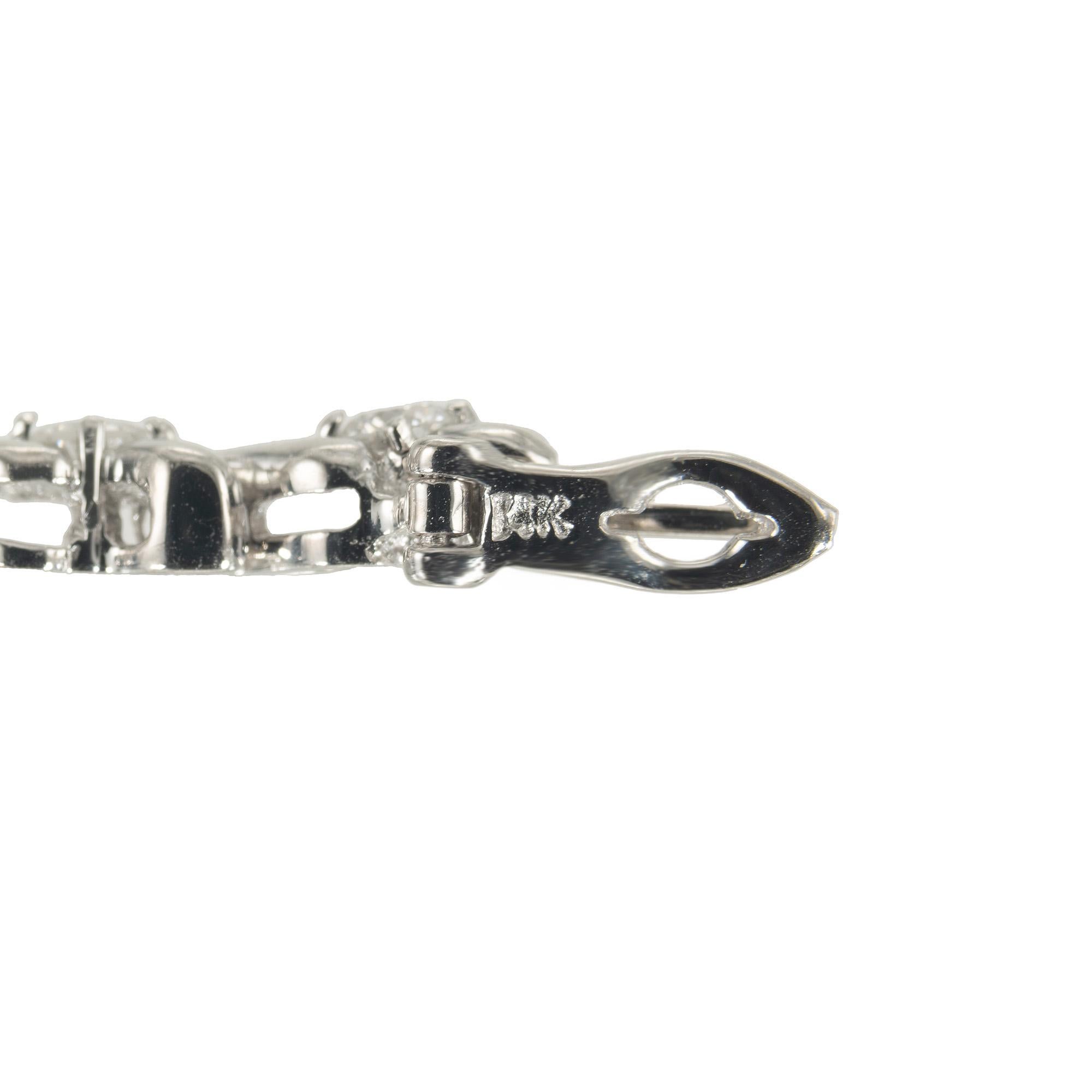 Peter Suchy Bracelet à maillons en or blanc à chevrons et diamants de 2,65 carats en vente 1
