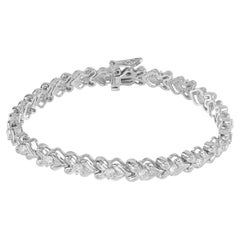Peter Suchy Pulsera de eslabones de oro blanco con diamantes Chevron de 2,65 quilates
