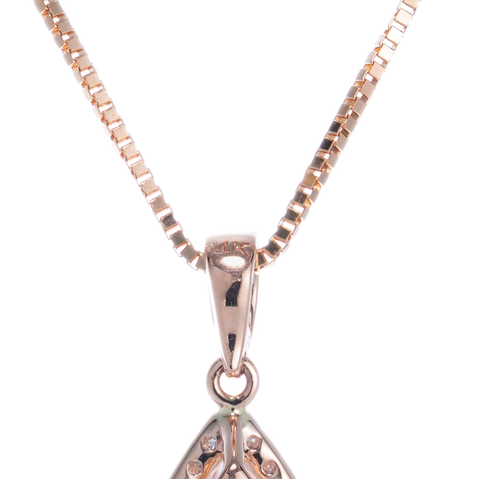 Pear Cut Peter Suchy 2.68 Carat Pink Morganite Diamond Rose Gold Pendant Necklace For Sale
